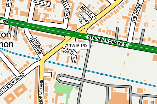 TW15 1RX map - OS OpenMap – Local (Ordnance Survey)