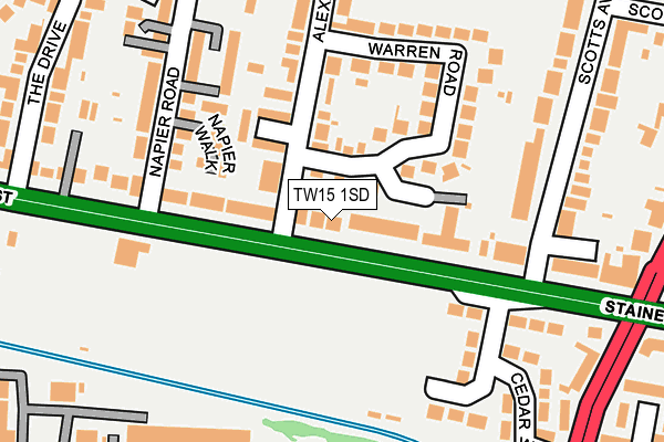 TW15 1SD map - OS OpenMap – Local (Ordnance Survey)
