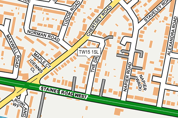 TW15 1SL map - OS OpenMap – Local (Ordnance Survey)