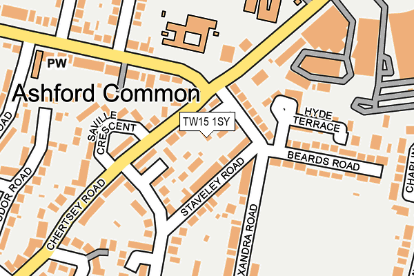 TW15 1SY map - OS OpenMap – Local (Ordnance Survey)