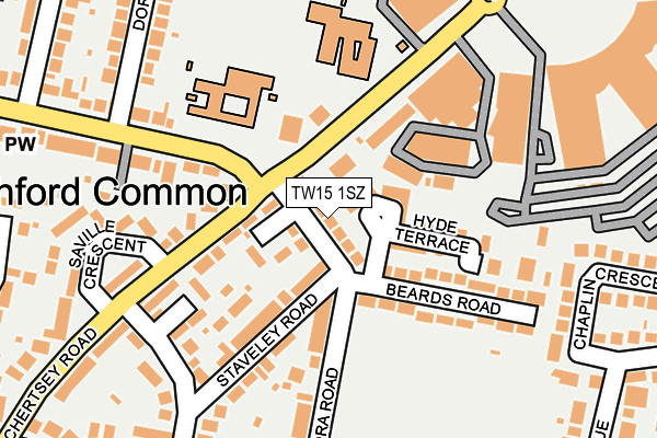 TW15 1SZ map - OS OpenMap – Local (Ordnance Survey)