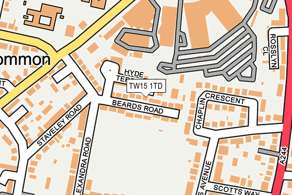 TW15 1TD map - OS OpenMap – Local (Ordnance Survey)