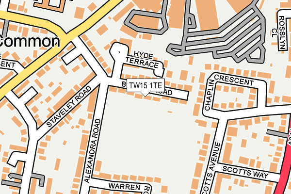 TW15 1TE map - OS OpenMap – Local (Ordnance Survey)