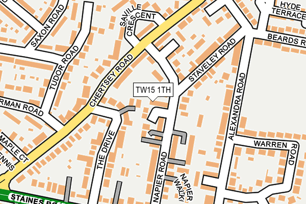 TW15 1TH map - OS OpenMap – Local (Ordnance Survey)