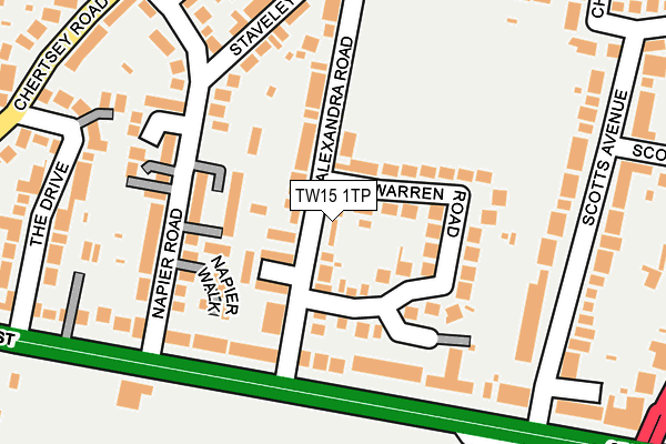 TW15 1TP map - OS OpenMap – Local (Ordnance Survey)