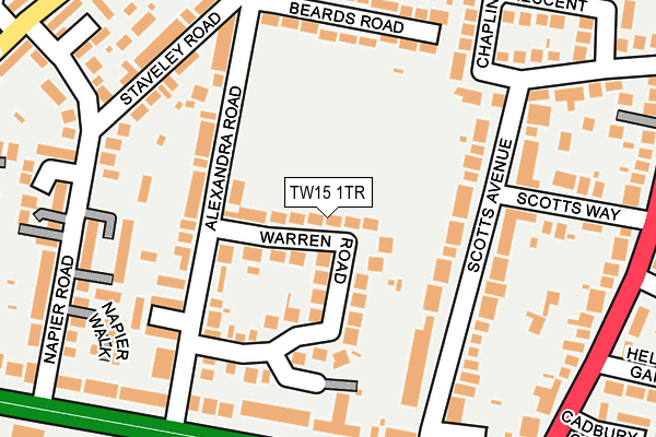 TW15 1TR map - OS OpenMap – Local (Ordnance Survey)