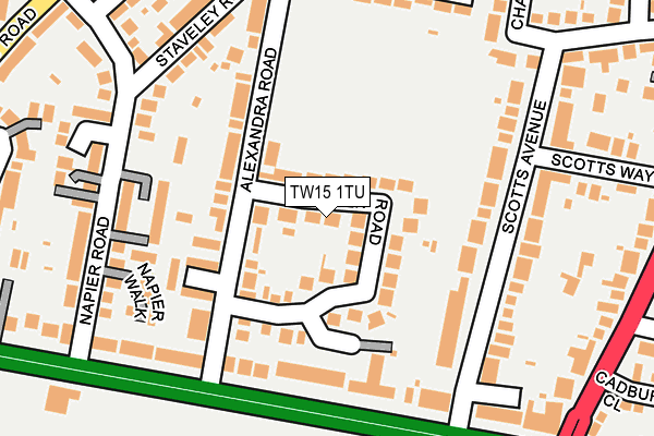 TW15 1TU map - OS OpenMap – Local (Ordnance Survey)