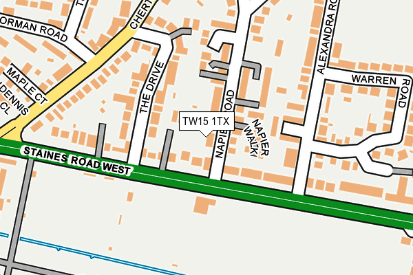TW15 1TX map - OS OpenMap – Local (Ordnance Survey)