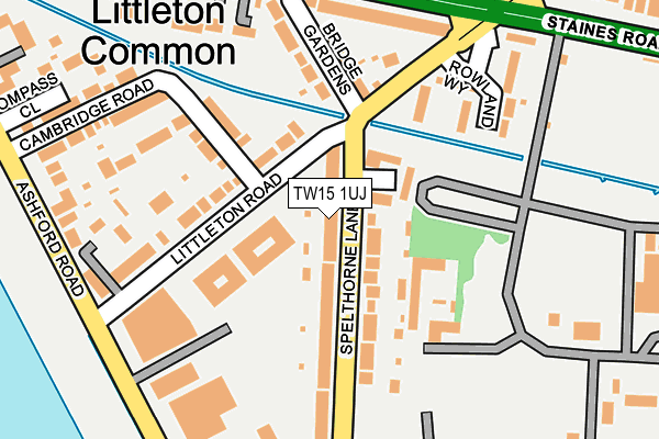 TW15 1UJ map - OS OpenMap – Local (Ordnance Survey)