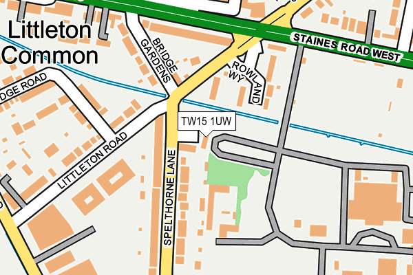 TW15 1UW map - OS OpenMap – Local (Ordnance Survey)