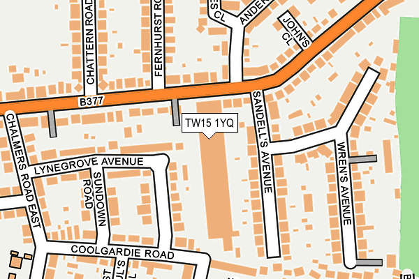 TW15 1YQ map - OS OpenMap – Local (Ordnance Survey)