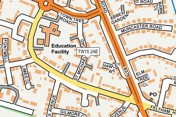 TW15 2AE map - OS OpenMap – Local (Ordnance Survey)