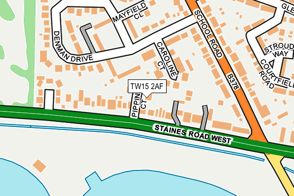 TW15 2AF map - OS OpenMap – Local (Ordnance Survey)