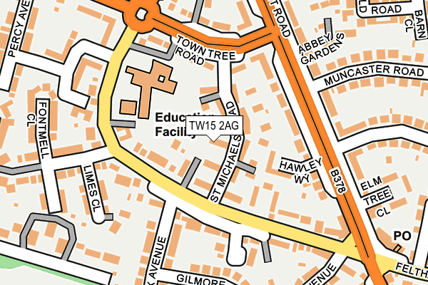 TW15 2AG map - OS OpenMap – Local (Ordnance Survey)