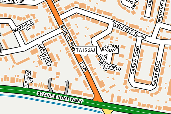 TW15 2AJ map - OS OpenMap – Local (Ordnance Survey)