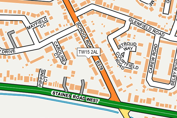 TW15 2AL map - OS OpenMap – Local (Ordnance Survey)