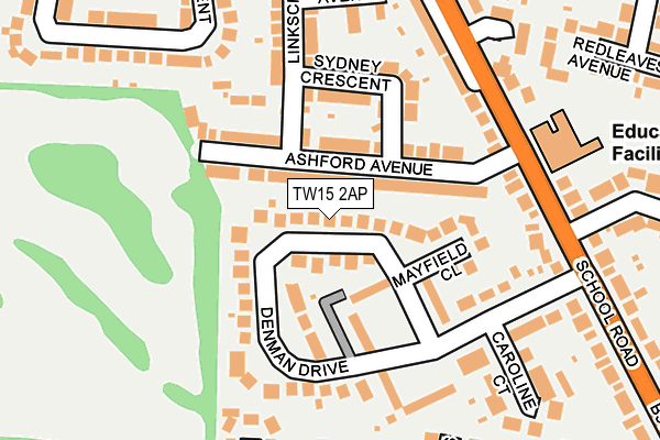 TW15 2AP map - OS OpenMap – Local (Ordnance Survey)