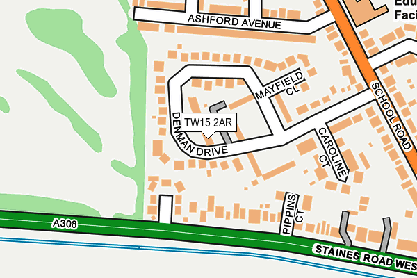 TW15 2AR map - OS OpenMap – Local (Ordnance Survey)