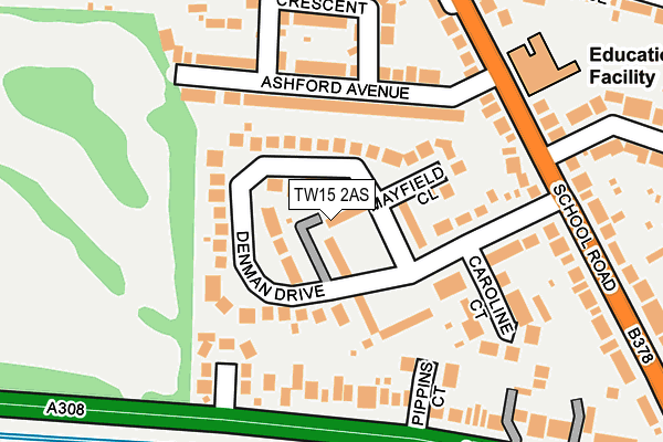 TW15 2AS map - OS OpenMap – Local (Ordnance Survey)