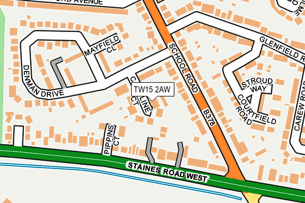 TW15 2AW map - OS OpenMap – Local (Ordnance Survey)