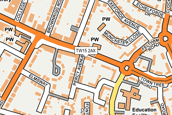 TW15 2AX map - OS OpenMap – Local (Ordnance Survey)