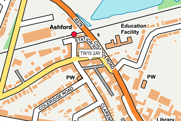 TW15 2AY map - OS OpenMap – Local (Ordnance Survey)