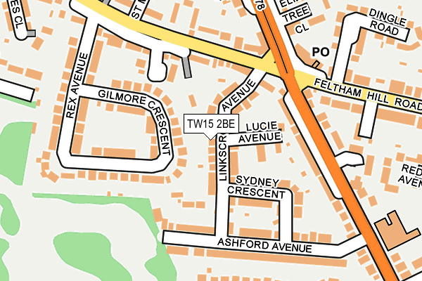 TW15 2BE map - OS OpenMap – Local (Ordnance Survey)