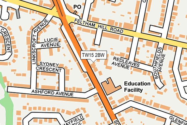 TW15 2BW map - OS OpenMap – Local (Ordnance Survey)