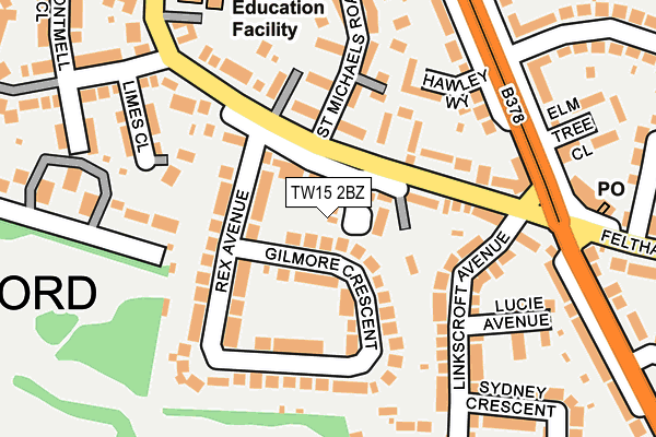 TW15 2BZ map - OS OpenMap – Local (Ordnance Survey)