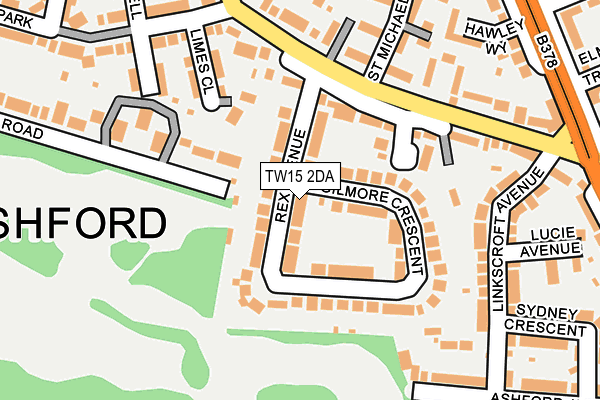 TW15 2DA map - OS OpenMap – Local (Ordnance Survey)