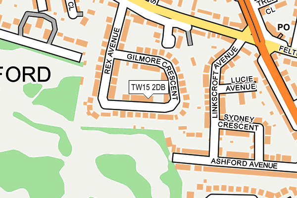 TW15 2DB map - OS OpenMap – Local (Ordnance Survey)