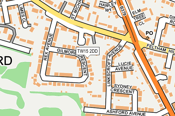 TW15 2DD map - OS OpenMap – Local (Ordnance Survey)
