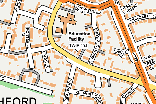 TW15 2DJ map - OS OpenMap – Local (Ordnance Survey)