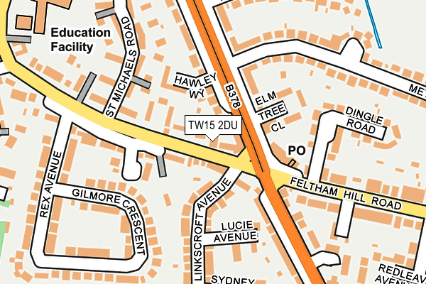 TW15 2DU map - OS OpenMap – Local (Ordnance Survey)