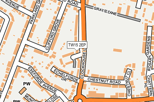 TW15 2EP map - OS OpenMap – Local (Ordnance Survey)