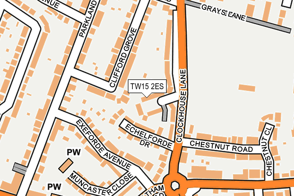 TW15 2ES map - OS OpenMap – Local (Ordnance Survey)