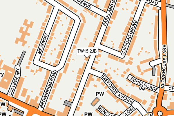 TW15 2JB map - OS OpenMap – Local (Ordnance Survey)