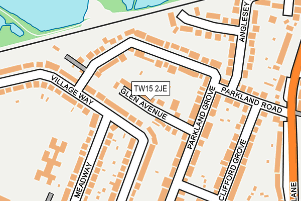 TW15 2JE map - OS OpenMap – Local (Ordnance Survey)