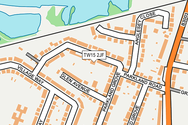 TW15 2JF map - OS OpenMap – Local (Ordnance Survey)