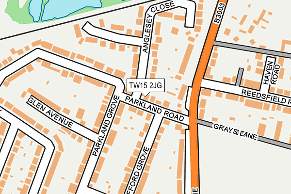 TW15 2JG map - OS OpenMap – Local (Ordnance Survey)