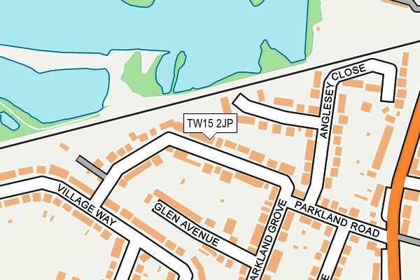 TW15 2JP map - OS OpenMap – Local (Ordnance Survey)