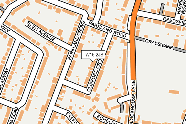 TW15 2JS map - OS OpenMap – Local (Ordnance Survey)