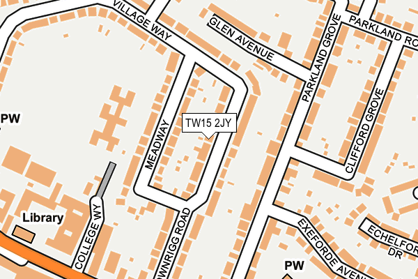 TW15 2JY map - OS OpenMap – Local (Ordnance Survey)