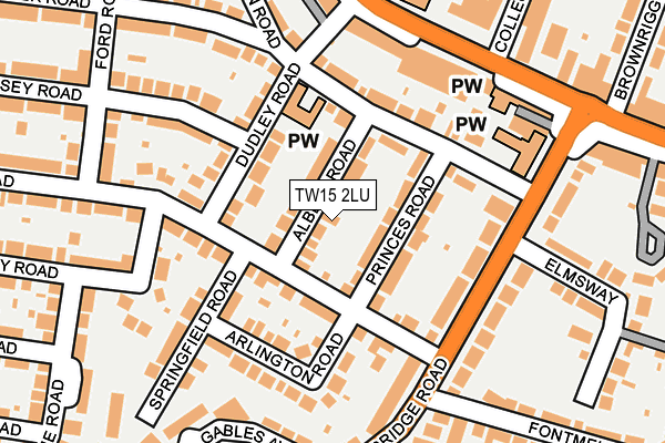 TW15 2LU map - OS OpenMap – Local (Ordnance Survey)