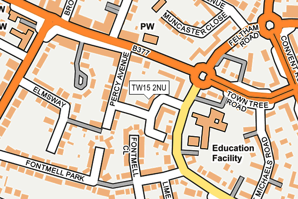 TW15 2NU map - OS OpenMap – Local (Ordnance Survey)