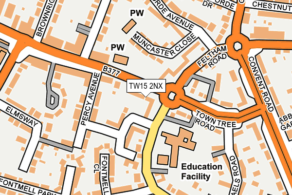 TW15 2NX map - OS OpenMap – Local (Ordnance Survey)