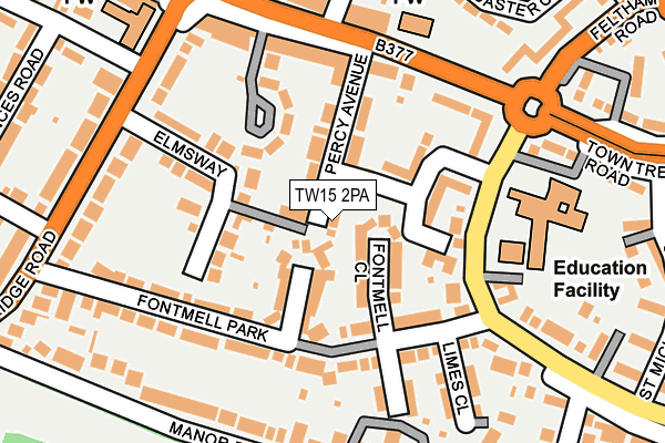 TW15 2PA map - OS OpenMap – Local (Ordnance Survey)