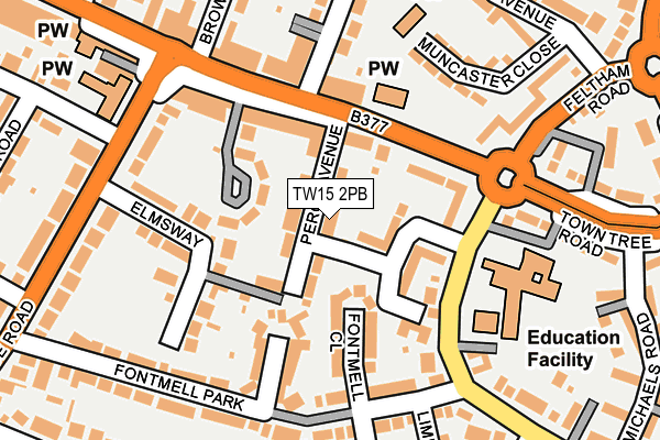 TW15 2PB map - OS OpenMap – Local (Ordnance Survey)