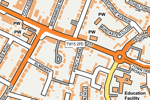 TW15 2PD map - OS OpenMap – Local (Ordnance Survey)