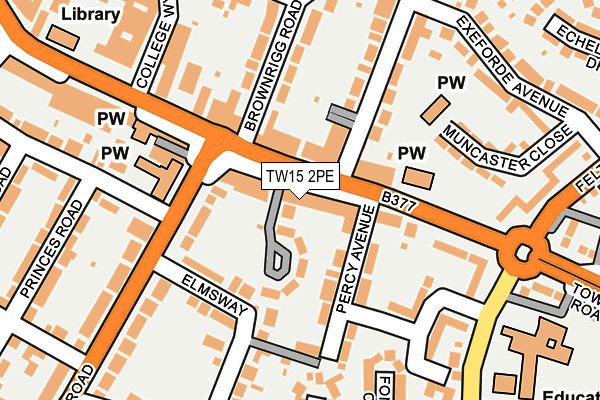 TW15 2PE map - OS OpenMap – Local (Ordnance Survey)